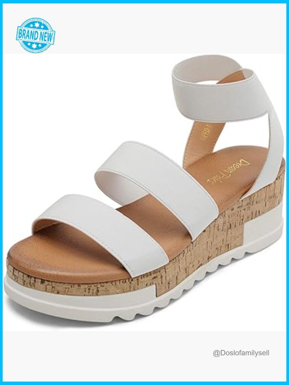 Open Toe Elastic Ankle Strap Casual Flatform Platform Wedges Sandals